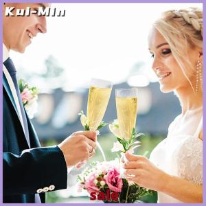 Kui-Min 1 8PCS Plastic Champagne Glasses Flutes Disposable Perfect for Wedding and Shower Party Supply Clear Cups Drinkware Gift