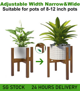 [SG Stock] Adjustable Plant Stand Indoor Fit 8 9 10 11 12 inch Plant PotsBamboo Plants Rack Indoor Outdoor (Pot & Plant Not Included)