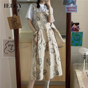 IELGY Japanese cute bear dress womens white T-shirt two-piece set【order separately】