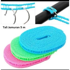 Tali Jemuran 5 meter Super Praktis GANTUNGAN TALI JEMURAN TALI TAMBANG TEMPAT GANTUNG JEMURAN  SH D14