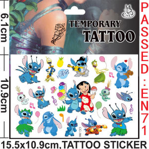 Star Treasure Stitch Cartoon Tattoo Sticker Children Stitch Water Transfer Disposable Tattoo Sticker