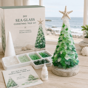 MILAN Handmade DIY Christmas Tree Craft Kit with Starfish Romantic Christmas Tree DIY Ornament Adult Craft Set Multi-Color 3D Christmas Tree Art Kit Christmas