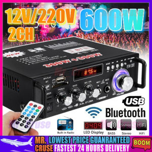 🇵🇭 600W Smart Digital HIFI Bluetooth Stereo Audio Amplifier 12V/220V 2CH FM Radio USB BT-298A Home Car Stereo Amplifier With Remote Control