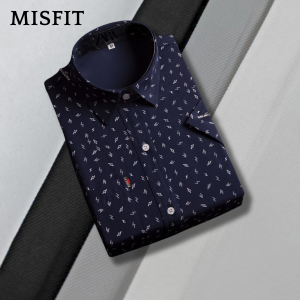 Áo sơ mi nam tay ngắn một túi form rộng GENALPHA vải lụa co giãn mềm mịn form rộng classic GEN559