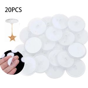 20PCS Self-adhesive Small Disc Hook Ceiling Transparent Strong Seamless Hanging Flag Hooks Wall Storage Organization