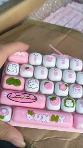Oldlaiben Cartoon 26 Grid Keyboard Fidget Toy Mainan Tekan Stress Relief Keychain Lanyard Kids