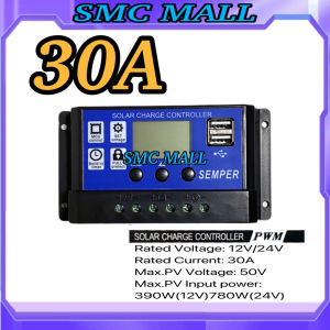 Semper 12V/24V Auto work 10A 20A 30A PWM Battery Solar Charge Controller with LCD Output Solar Cell Charger Regulator