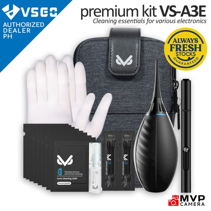 VSGO VS-A3E Camera Cleaning Kit Blower Lens Pen Gloves Microfiber Cloth ...