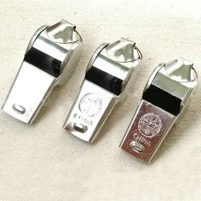 Stainless Steel Sports Referees Whistle With Lanyard For Basketball Football Gyms Emergency Pito