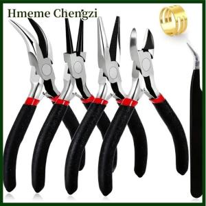 Hmeme 4 Pack Jewelry Pliers Jewelry Making Pliers Tools Kit with Needle Nose Pliers Chain Nose Pliers Round Nose Pliers