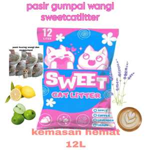 12 LITER PROMO PASIR KUCING GUMPAL WANGI SWEET CAT LITER