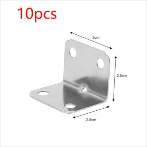 10PCS Detachable Corner Bracket Universal Stainless Steel Corner Bracket 90 Degree Right Angle Fixed Bracket Joint Right Angle Bracket for Wood Furniture Bedframe Cabinet Accessories