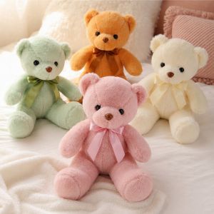 Plush Teddy Bear Stuffed Doll Soft Fabric Huggable Machine Washable Pink Gift Home Decor Kids Toy