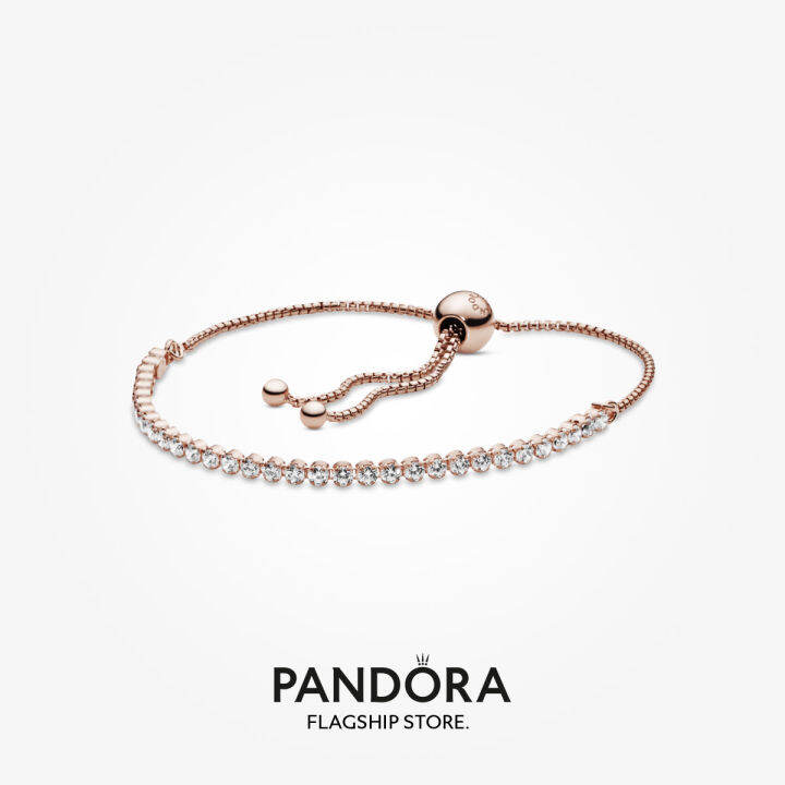 Pandora gold sparkling on sale slider tennis bracelet