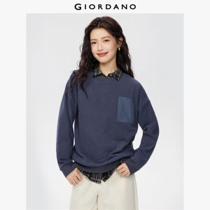 Giordano Women Polar fleece fake patch pocket sweatshirt Free Shipping 05325816