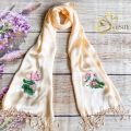 Khăn Lụa Thêu Tay Hoa Sen SenSilk – Quà Tặng Doanh Nhân, Lụa Tơ Tằm, Khăn Thêu Thủ Công, Khăn Tay Lụa Thêu, Khăn Lụa Dài, Khăn Lụa Đẹp, Vietnam Hand Embroidered Silk. 