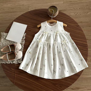 AILEBE Kids Dresses Cloud Cotton Short Sleeve Summer Dress Soft Breathable Lightweight With Decor Cute Prints Loose Comfy Fit Sweet Princess Style OOTD Pambahay For Baby Girls 0-13 Years Perfect For Dailywear