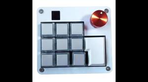 btnx USB Multimedia Controller Custom Shortcut Keypad Red Backlight Rotary Knob Type-C Audio Playback Control Keybaord for PC T6H1N