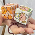 X.Z.MOONLIGH Kapibala Rubik's Cube Keychain DIY Cute Cartoon Capybara Keychain Creative Small Gift. 