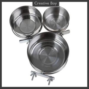 [Creative] Bát treo cho thú cưng Bát lồng đựng thức ăn cho chim và mèo bằng thép không gỉ