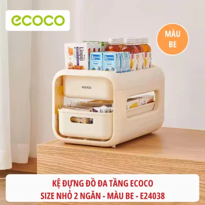 Kệ đựng đồ đa năng ECOCO 3 tầng có bánh xe thế hệ mới Xe đẩy bỉm sữa cặp xách đồ dùng học tập tiện lợi 24040