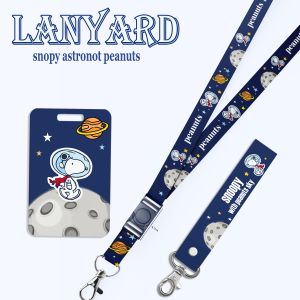 STRAP LANYARD CARD HOLDER Snopy Astronot Peanuts Tali ID Card Gantungan Kunci Handphone