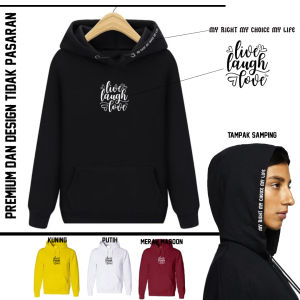 Sweater Hoodie Polos Hitam Kuning Untuk Pria Wanita Terbaru Style Korea Japan 2021 Size M L XL XXL