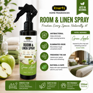 Knarfz Room & Linen Spray | Air Freshener Fabric Spray Long Lasting Home Fragrance 250ml