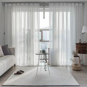 NECE ม่าน ผ้าม่านประตู ผ้าม่านผ้าโปร่ง ผ้าม่านตาไก่ สไตล์มินิมอล ผ้าม่านวินเทจ ผ้าม่านโปร่งแสง ม่านโปร่ง ผ้าโปร่ง