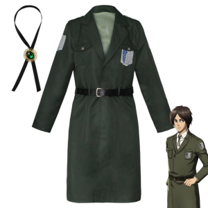 Attack on the Titan Cosplay Costume Green Cloak Investigation Corps Full Set of Cos Allen Uniforms Army Green Long Coat