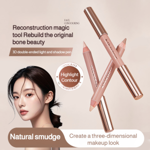 Double-Ended Highlighter and Contour Pen 2 in 1 Nose Shadow and Eyeliner Three-Dimensional Brightening Contour Pen Brightening Stick双头光影修容笔