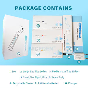 NICEDEN Wireless Dental Ultrasonic Activator Endo Ultra Activator Washing Tooth with 60 Tips USB Recharged Battery For Dental Root Canal Irrigation Dentist supplies