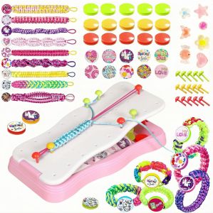 Bộ Dụng Cụ Làm Vòng Tay Tình Bạn Diy Bện Dây Vòng Đeo Cho Bé Gái Đồ Chơi Giáo Dục Dây Nhiều Màu Sắc