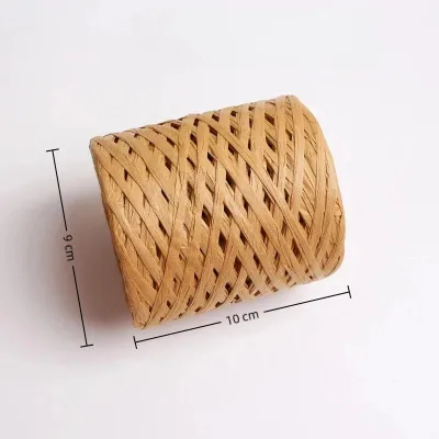 200 M/ม้วนธรรมชาติ Raffia Straw เส้นด้ายที่มีสีสัน Raffia กระดาษริบบิ้นเส้นด้ายถักถักเชือกสําหรับงานฝีมือ DIY ห่อตกแต่ง