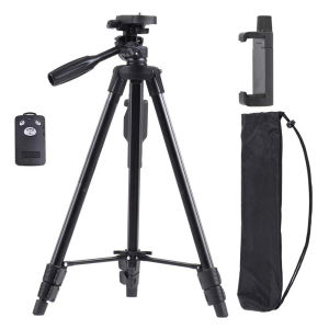 Logam Tripod Tongsis Bluetooth Remote Selfie Sticks Tripod for DSLR Camera Phone