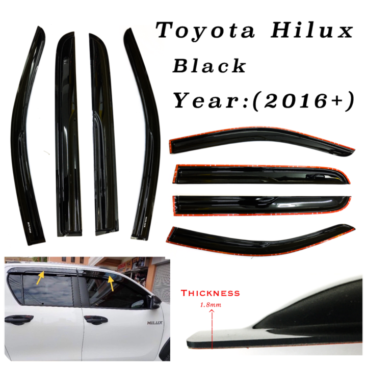 Oc Toyota Hilux 2016 2017 2018 2019 2020 2021 2022 2023 Rain Visor Window Visor Deflector 18mm 2369