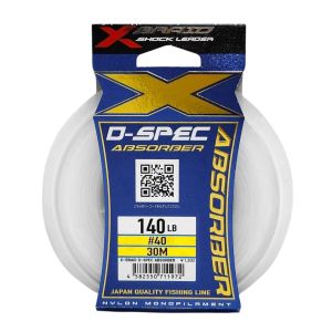 YGK X027 X-BRAID D-SPEC NYLON MONOFILAMENT ABSORBER FISHING LEADER 30M ( MADE IN JAPAN )