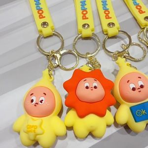 Aesthetic Cute Cartoon Doll Keychain Bag Charm PVC Key Ring Trendy Pendant for Backpack & Keys