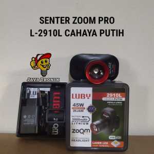 Senter Kepala LED Luby L-2910L 45W Zoom pro Cahaya Putih Garansi Resmi Original SNI