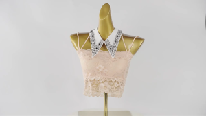 Breathable Polyester Decorative Collar Insert Practical Rhinestones Party Collar Accessory For Office Attire