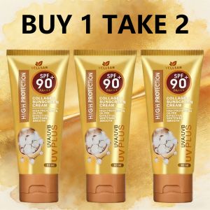 Kiss Beauty Sunscreen Cream SPF90 PA+++ 60ml uv plus high protection skintone cream new collagen