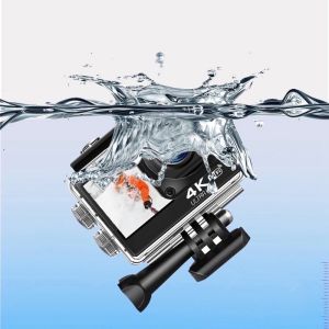 กล้องติดหมวกมอเตอร์ไซร์ WELL CAM by AUSEK 4KAT-S60TR allwinnerV316 ระบบสัมผัส 2หน้าจอ มีกันสั่น กลุ่มติดตั้งเสริมสร้างวัตถุประสงค์