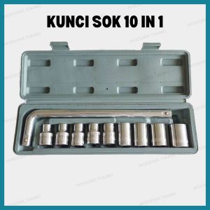 Kunci Sok Set 10 Pcs Kunci Soket Stang L Kunci Sock Shock Baut 10 Buah Set Chrome Alat Bengkel Set