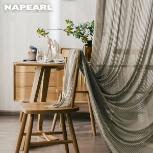 Napearl ม่านหน้าต่าง ผ้าม่านโปร่งแสง สไตล์วินเทจ ผ้าม่านโปร่งแสงประตู 1 ชิ้น ผ้าม่านราคาถูก
