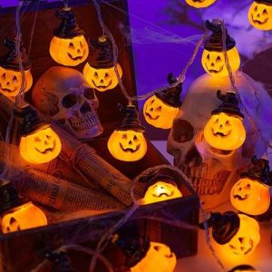 🎃ส่งจากไทย👻สายไฟ สายไฟหิ่งห้อย โคมไฟฟักทองฮาโลวีน 2M LED 10 ดวง สําหรับแขวนตกแต่งปาร์ตี้ฮาโลวีน อุปกรณ์ตกแต่ง