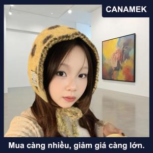 【CANAMEK】 Mùa Đông Cô Gái Dệt Kim Earmuffs Màu Sắc Dễ Thương Phụ Nữ Chấm Dây Đeo Tai Bảo Vệ Phụ Nữ Ấm Áp Đa Năng Earflap