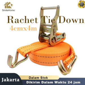 [2 pcs] Rachet Tie Down lebar 4 cm panjang 4 meter Tali Pengikat Bak Kendaraan
