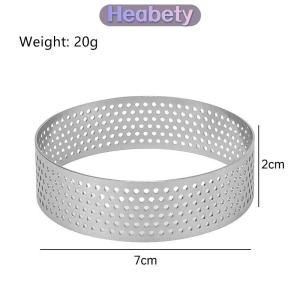 Heabety Thép không gỉ Mousse bánh khuôn chịu nhiệt đục lỗ Vòng Tart Cookie bánh ngọt Vòng tròn cắt khuôn dụng cụ nướng bánh