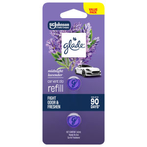 Glade Car Vent Clip Midnight Lavender Refill Twinpack 2x2ml