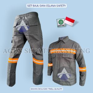Setelan Katelpak Baju safety lengan panjang seragam kerja proyek kemeja safety Good Quality